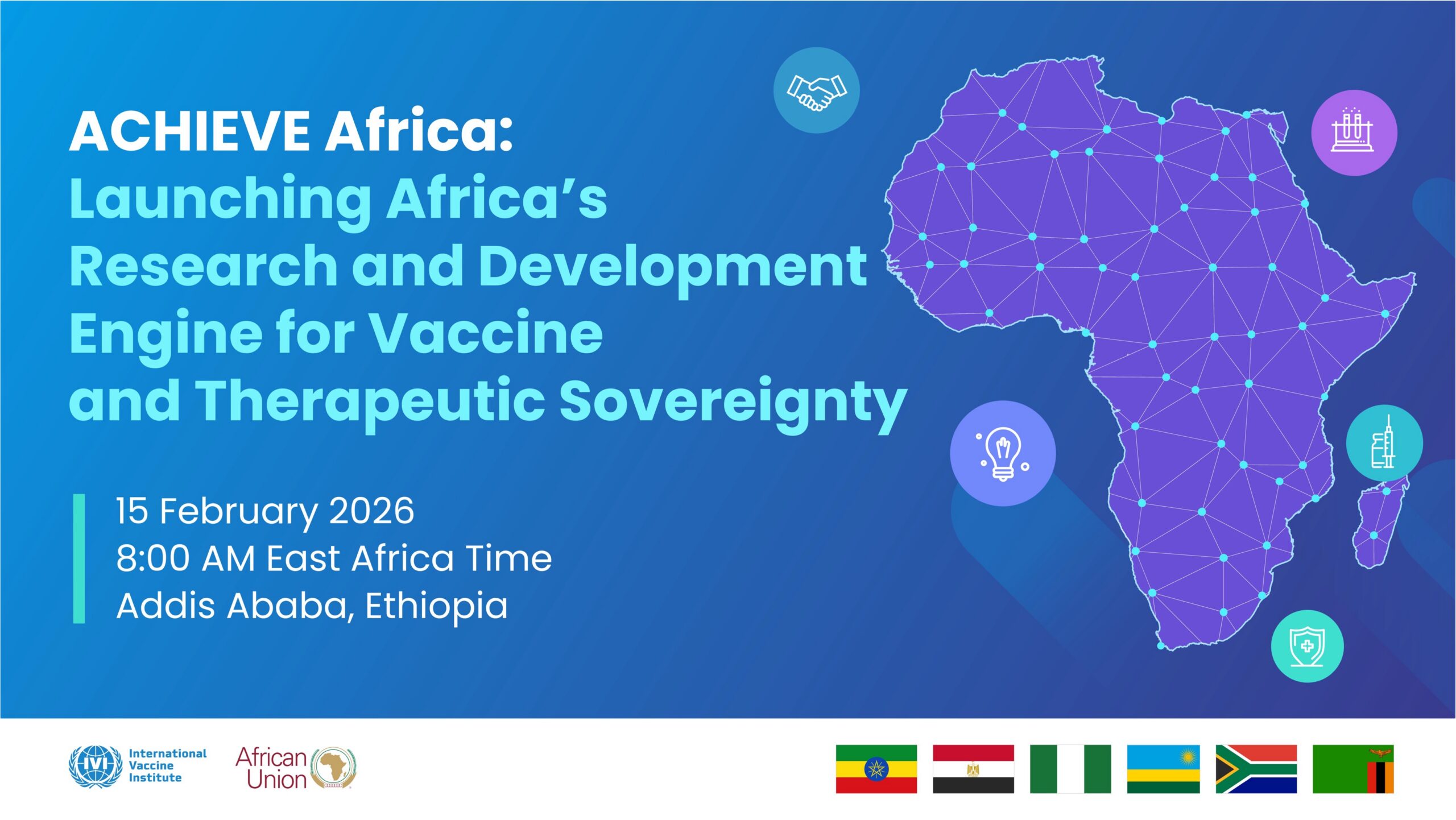 Event graphic for the launch of ACHIEVE Africa